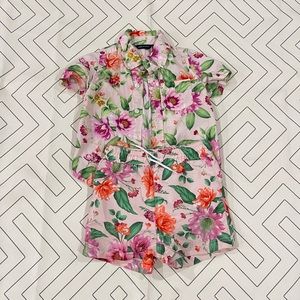 Janie and Jack Hawaiian Floral Two Piece Outfit